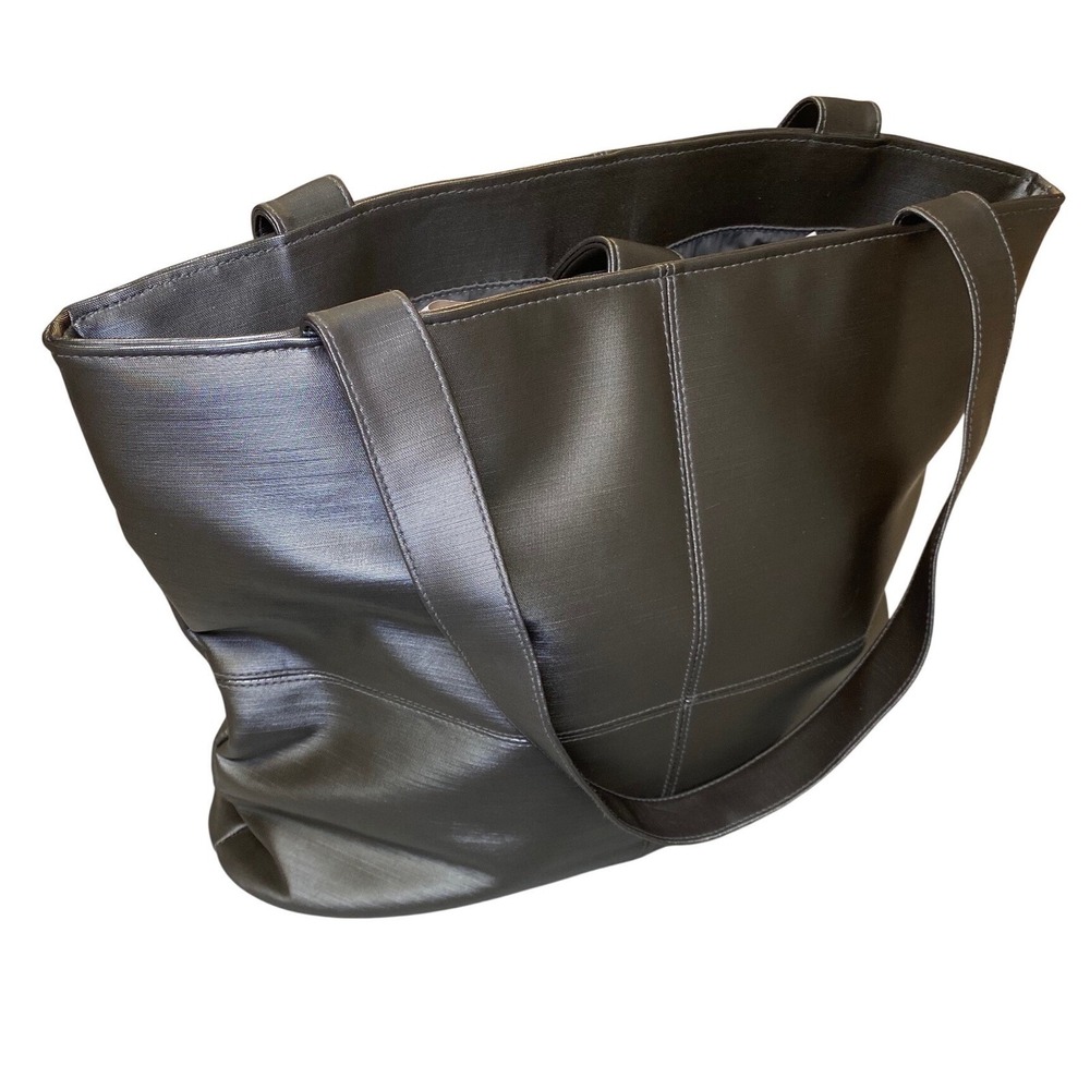 Elizabeth Arden Gray Tote Bag‎ Large Shoulder Handbag Faux Leather